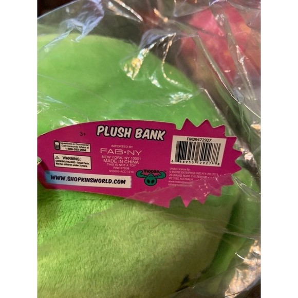 SHOPKINS Apple Blossom Plush Piggy  Bank - NWT - Picture 6 of 6